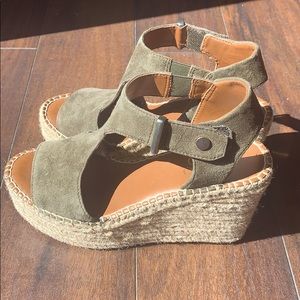 Franco Sarto Suede Wedge Sandals